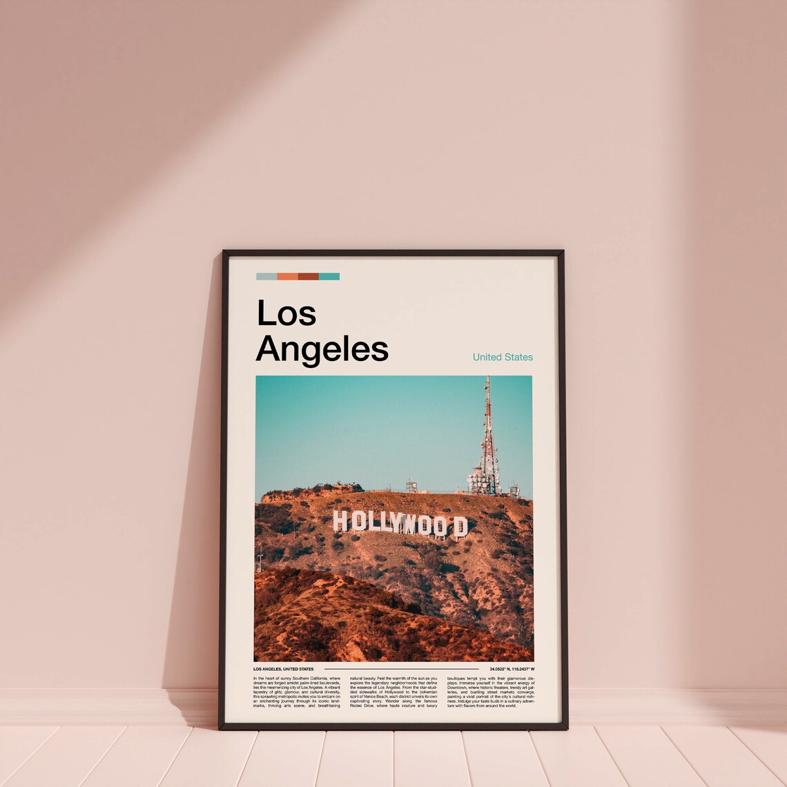 Los Angeles Hollywood Sign Hill California Landmark Travel Poster - Image 4