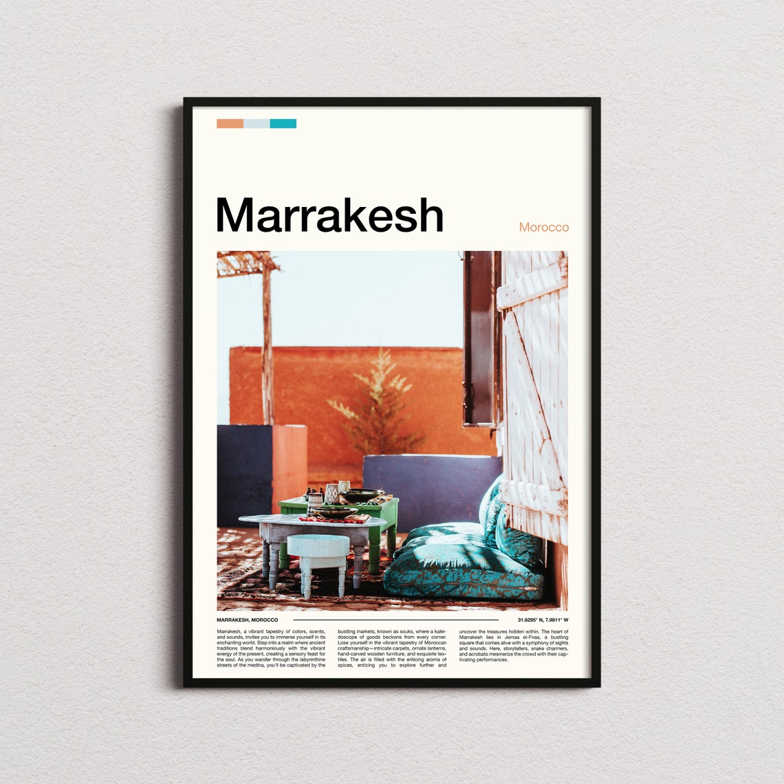 Marrakesh Morocco Rooftop Terrace Colorful Lounge Decor Poster