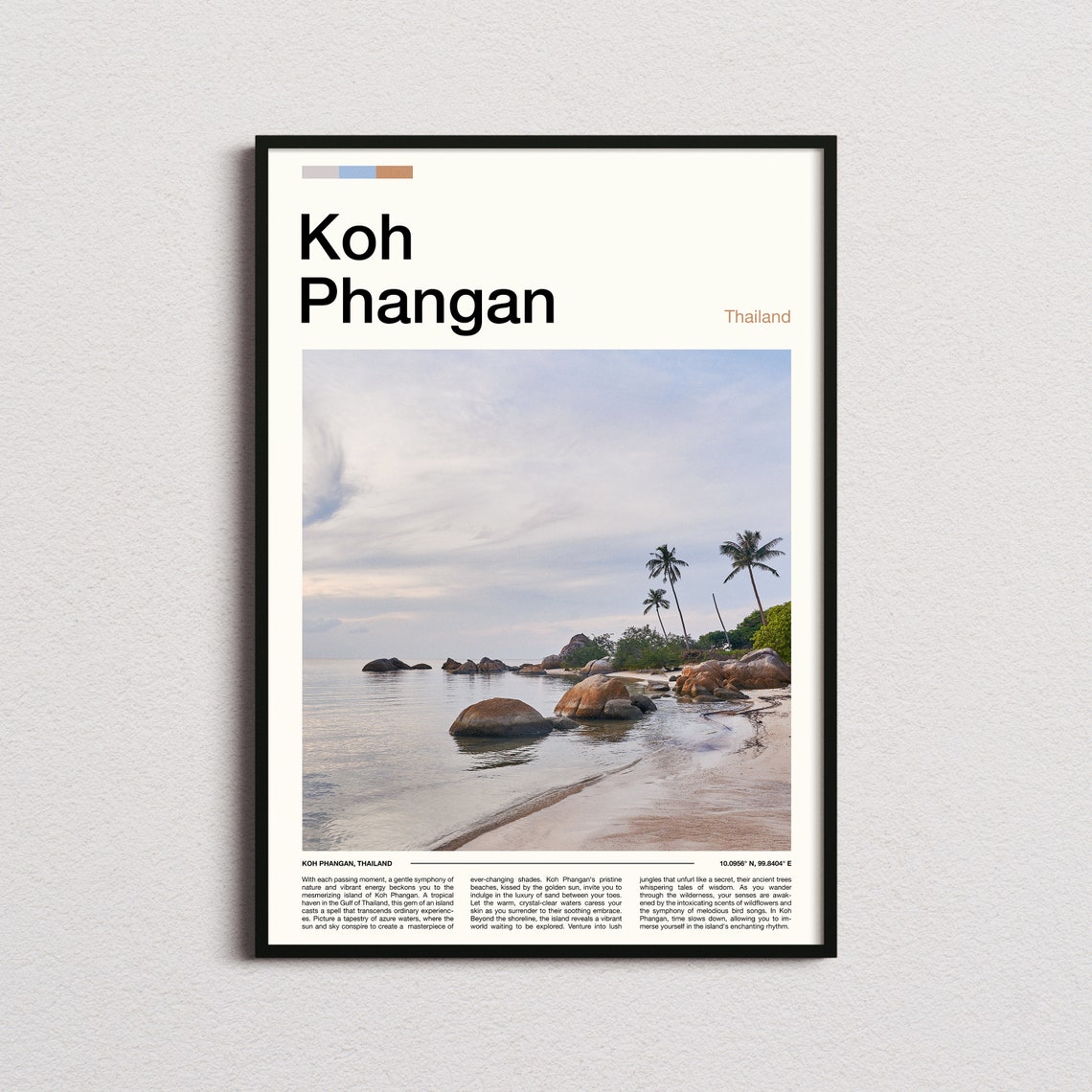 Koh Phangan Thailand Tropical Beach Palm Trees Sunset Poster