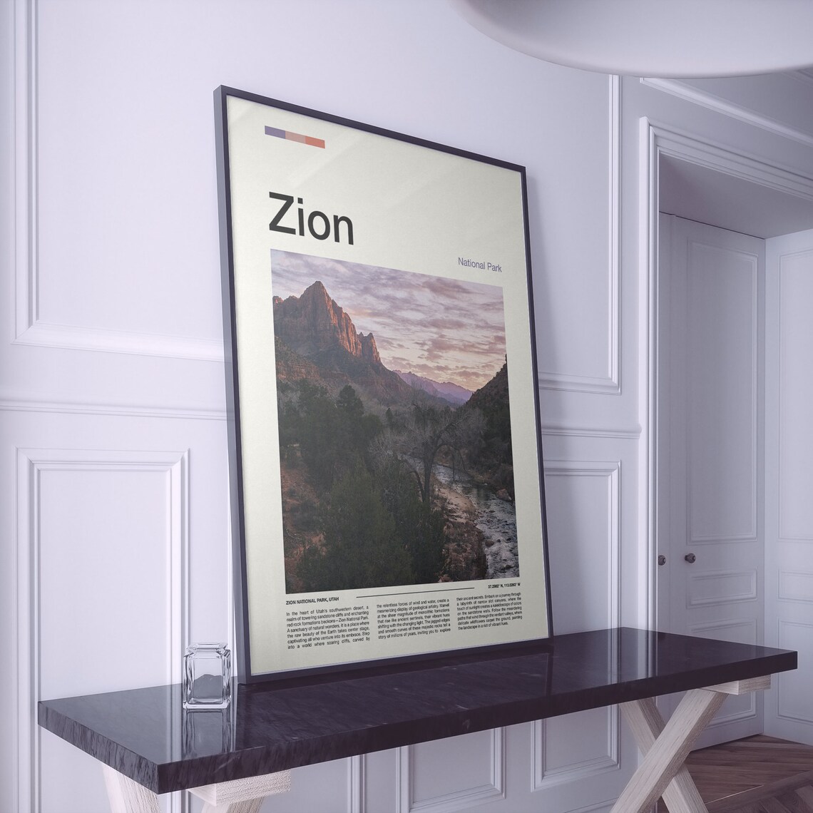 Zion National Park Print Zion National Park Poster Zion Wall Art Zion Art Print Zion Photo - Image 2