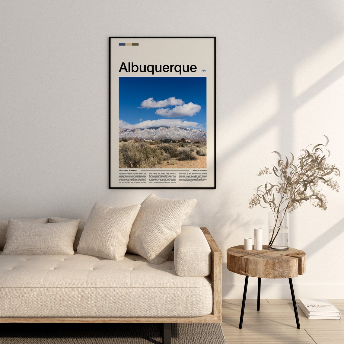 Albuquerque New Mexico Sandia Mountains Snow Peak Travel Poster - Image 3