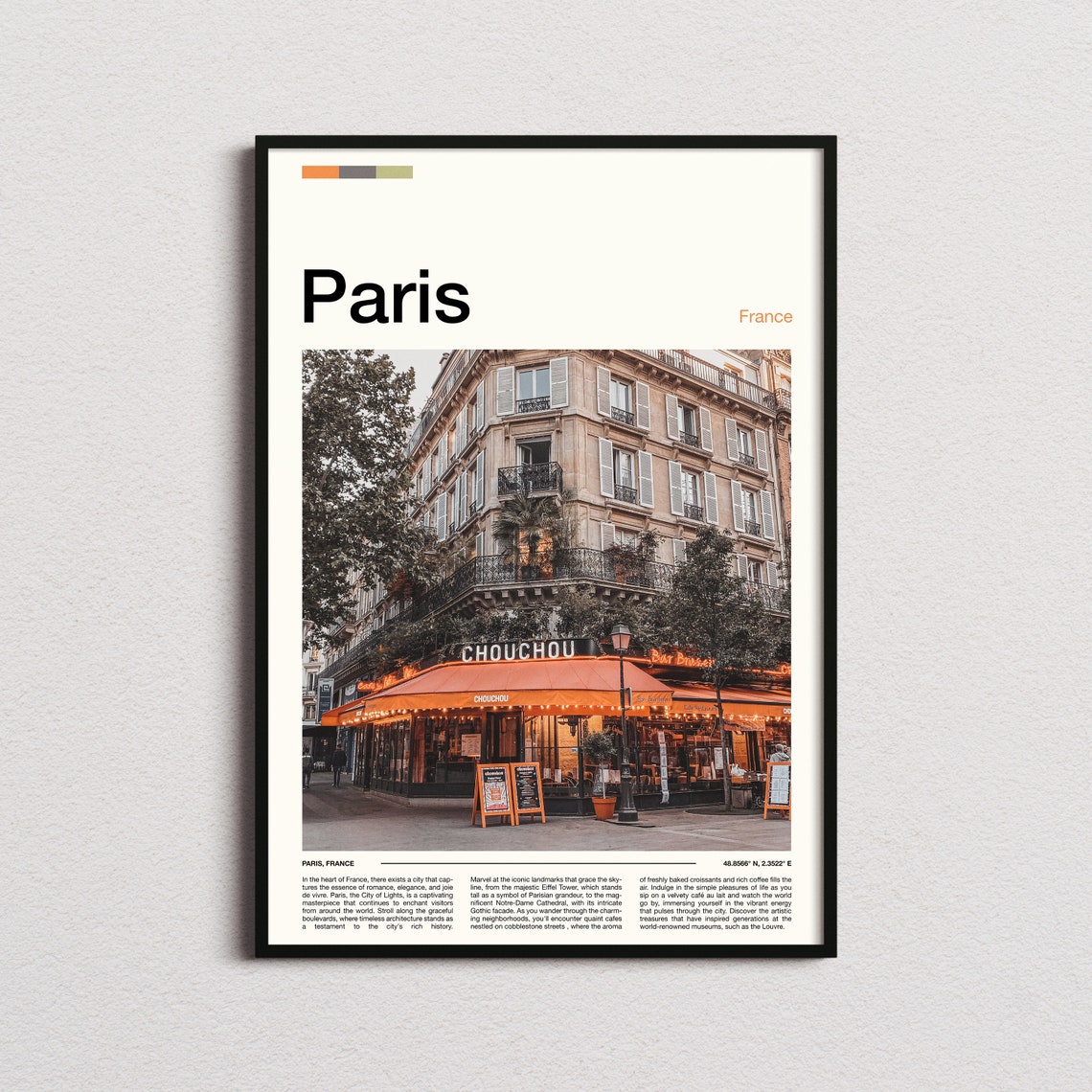 Paris France Chouchou Corner Cafe Classic Haussmann Street Poster