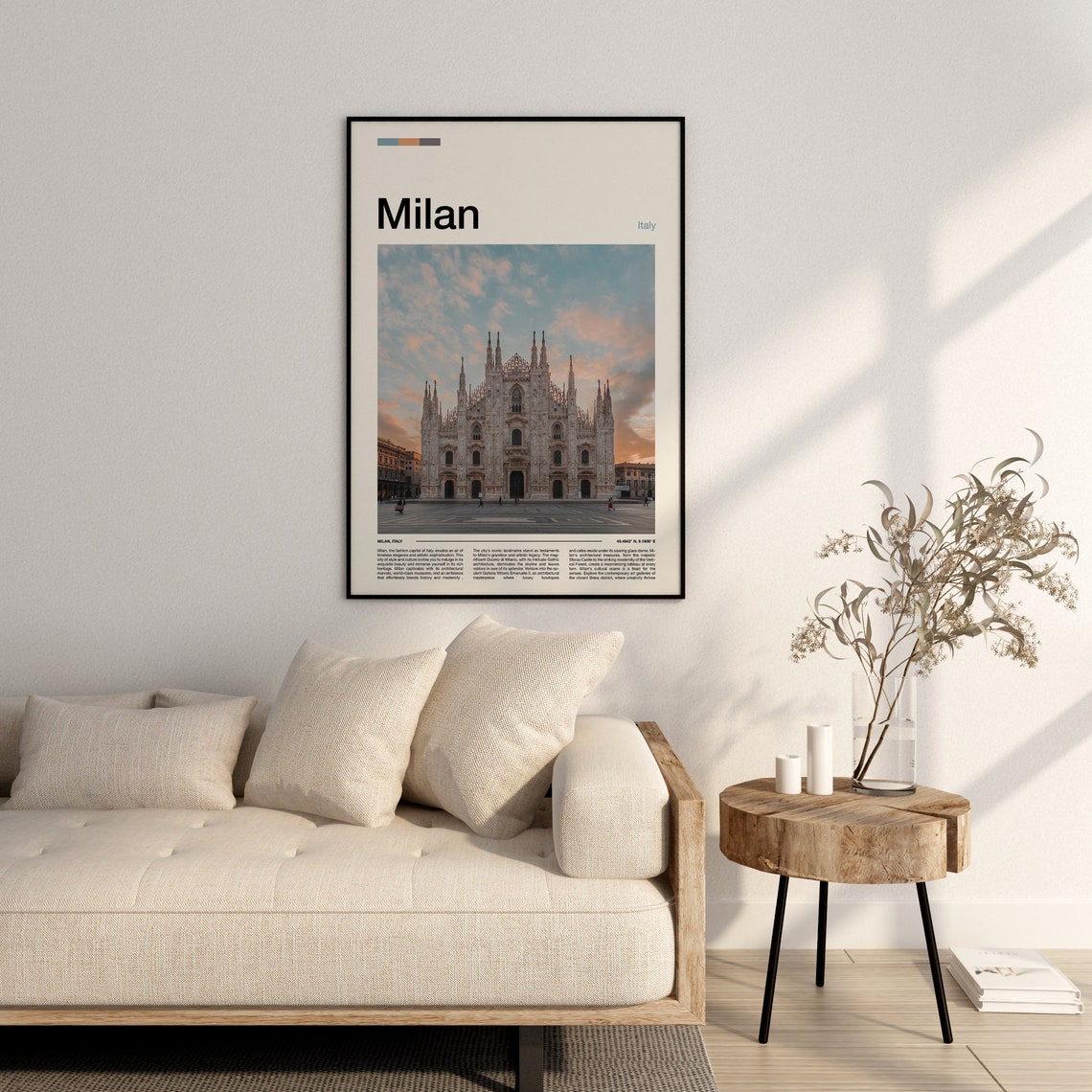 Milan Italy Duomo Cathedral Gothic Spires Warm Sunset Facade Poster - Image 3