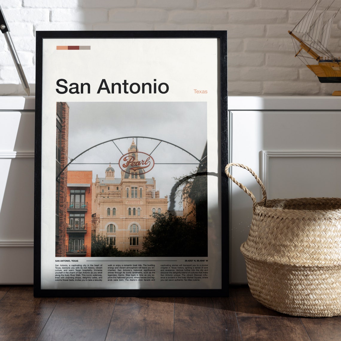San Antonio Texas Pearl District Historic Brewery Landmark City Poster - Image 4