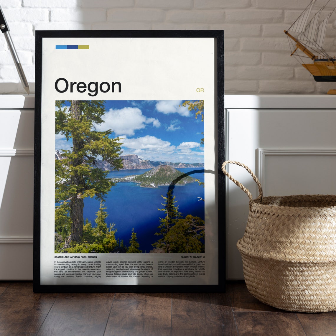 Oregon Crater Lake National Park Wizard Island View Photography Poster - Image 5