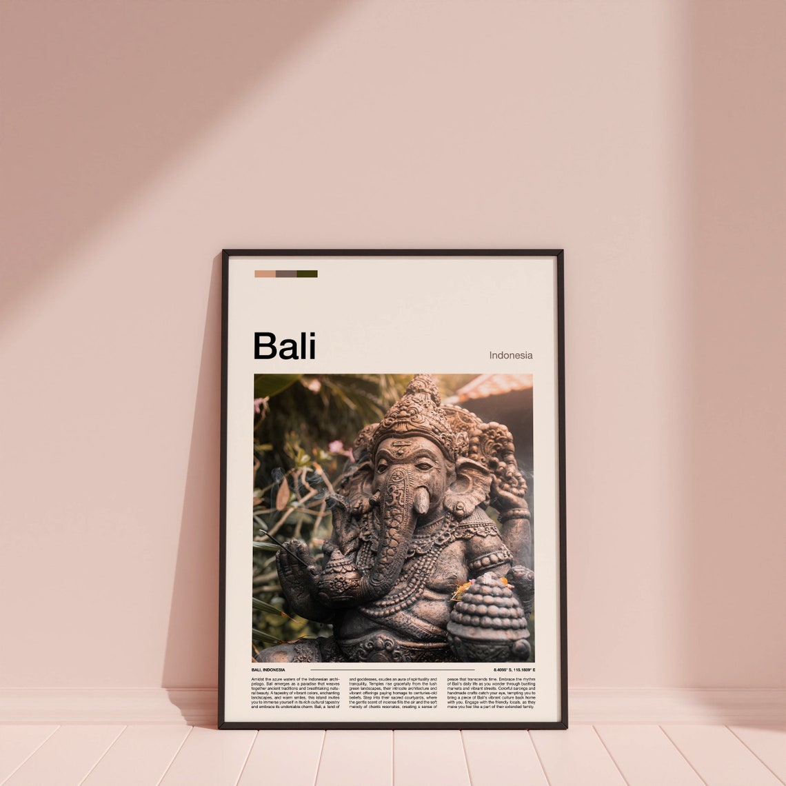 Bali Indonesia Ganesha Statue Incense Spiritual Temple Art Poster - Image 3