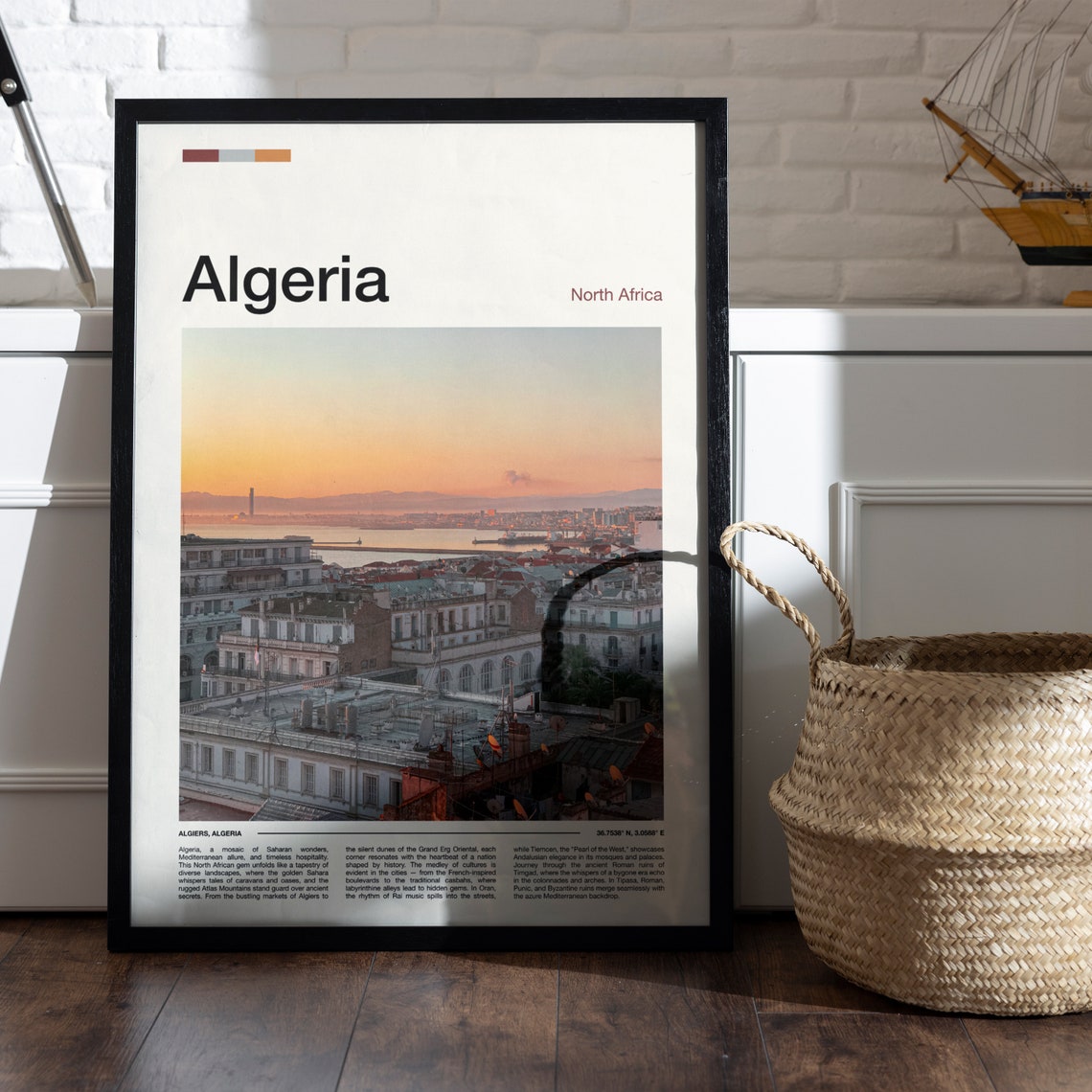Algiers Algeria Sunset Bay Cityscape Harbor View Photography Poster - Image 5