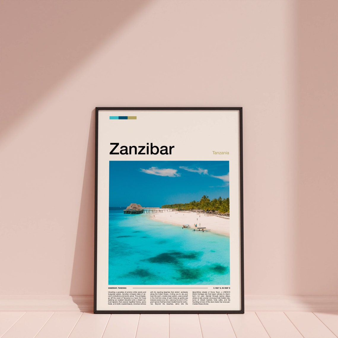 Zanzibar Tanzania White Sand Beach Pier Turquoise Sea Poster - Image 4