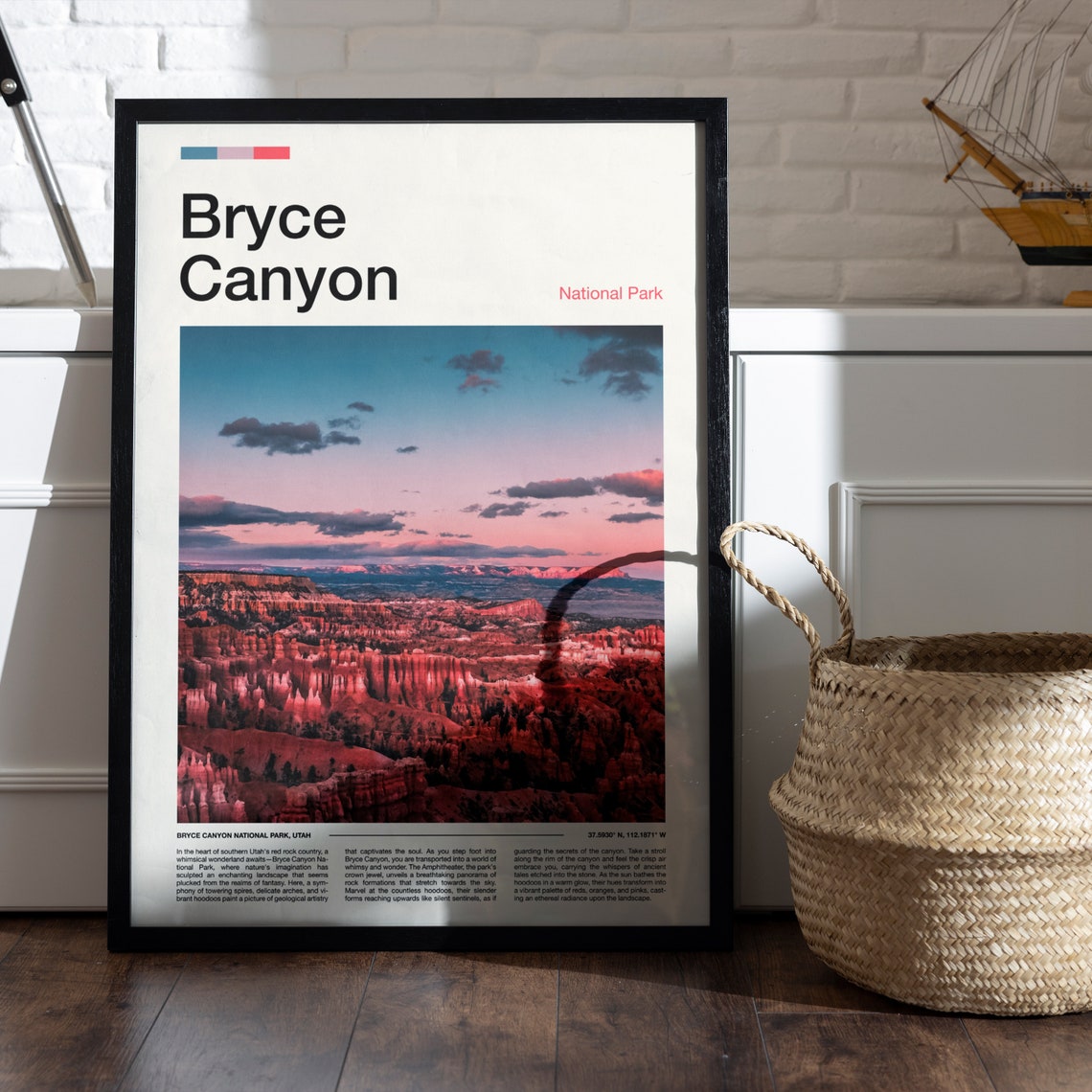Bryce Canyon Utah Red Rock Hoodoo Amphitheater Sunset Travel Poster - Image 4