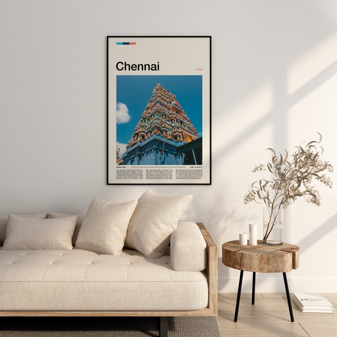 Chennai India Colorful Temple Gopuram Tower Travel Photo Poster - Image 2