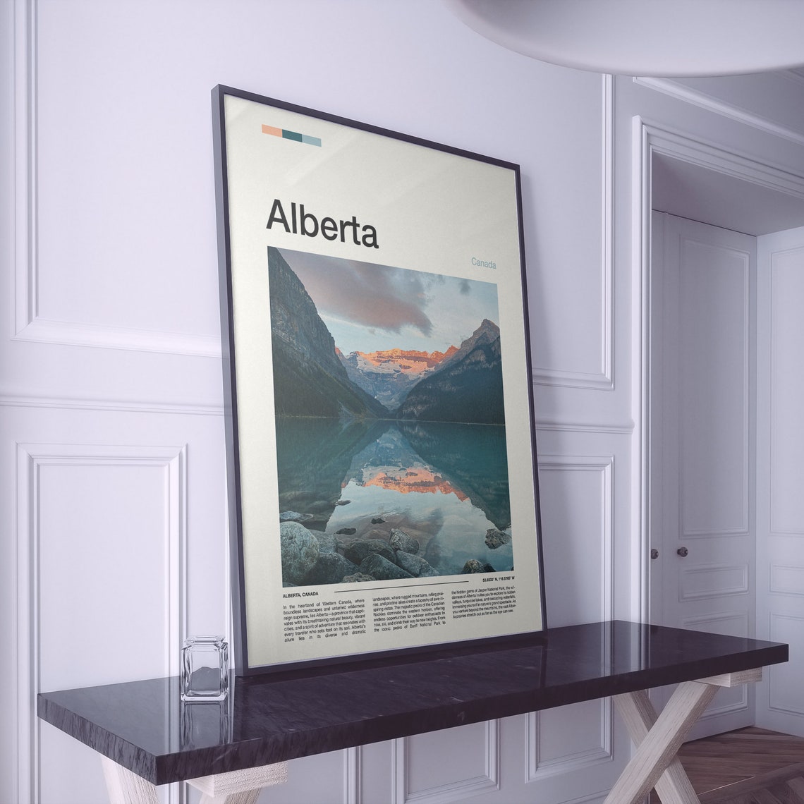 Alberta Canada Moraine Lake Mirror Reflection Rocky Peaks Poster - Image 2