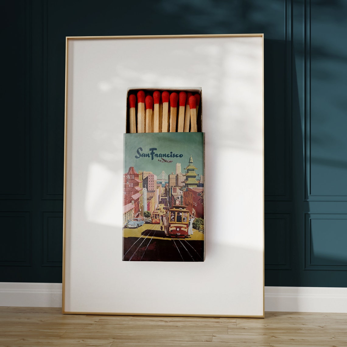 San Francisco Vintage Cable Car Matchbox Illustration Photo Poster - Image 3