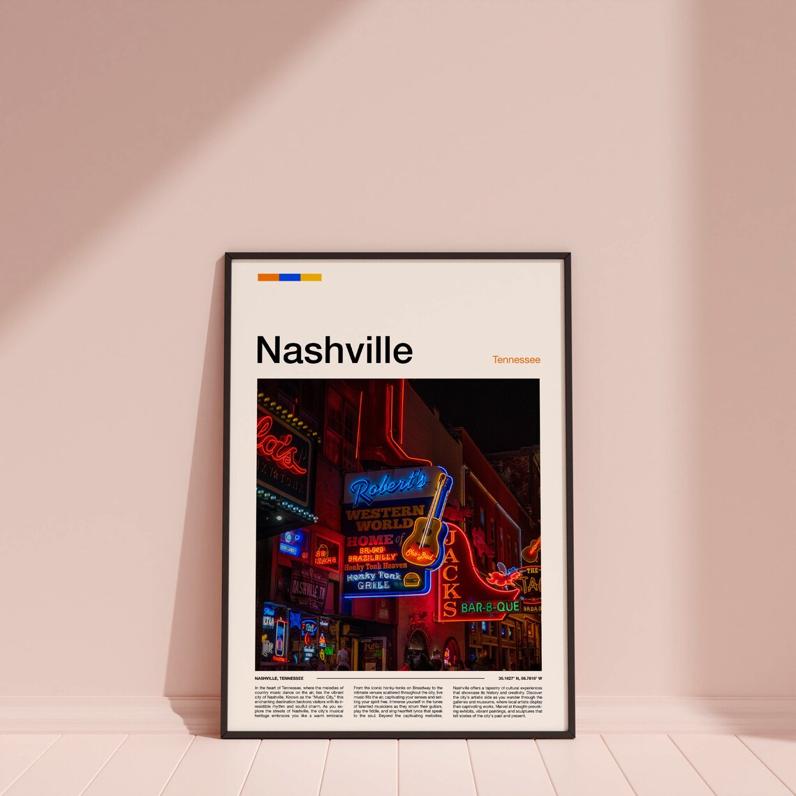 Nashville Print Nashville Poster Nashville Wall Art Tennessee Art Print Nashville Photo - Image 3