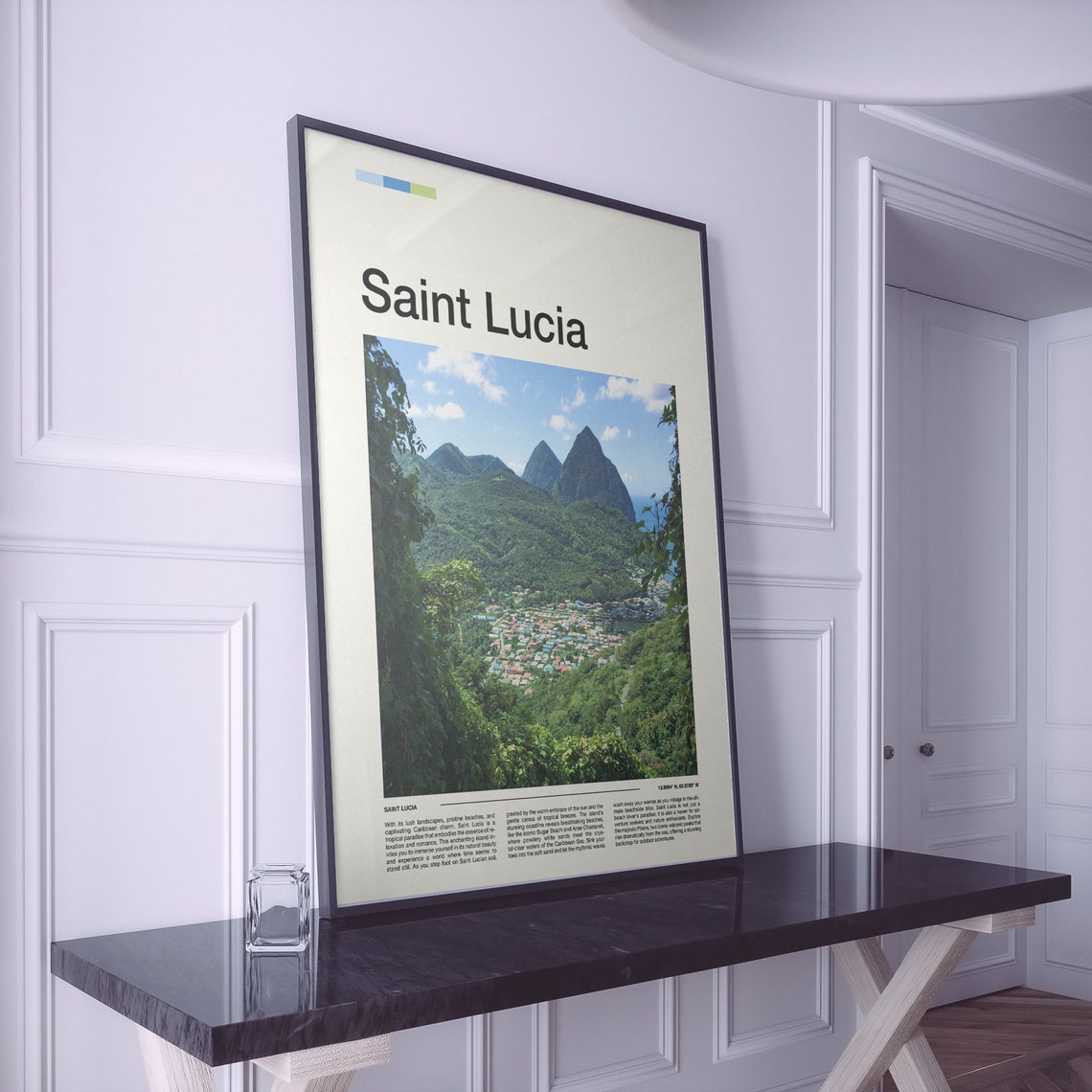 Saint Lucia Caribbean Pitons Mountains Lush Green Island View Poster - Image 2