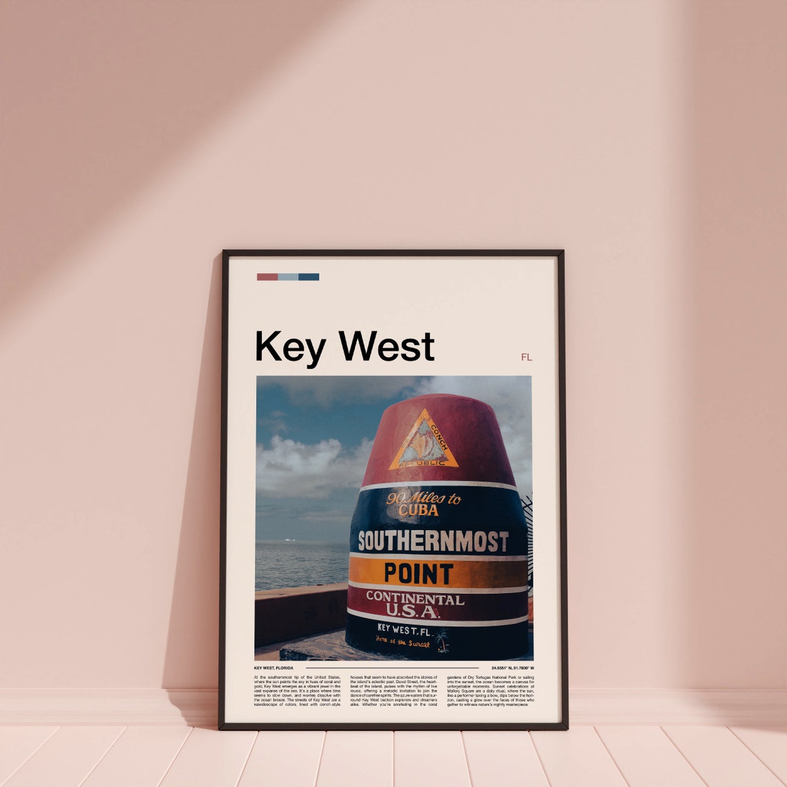 Key West Florida Southernmost Point Buoy Landmark Scene Poster - Image 4