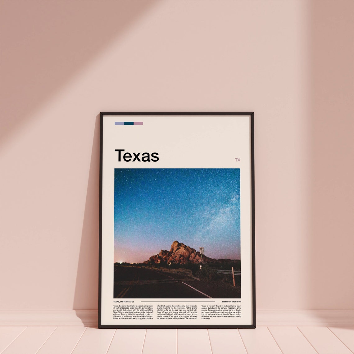 Texas Desert Night Stars Rocky Road Highway Stargazing Poster - Image 4