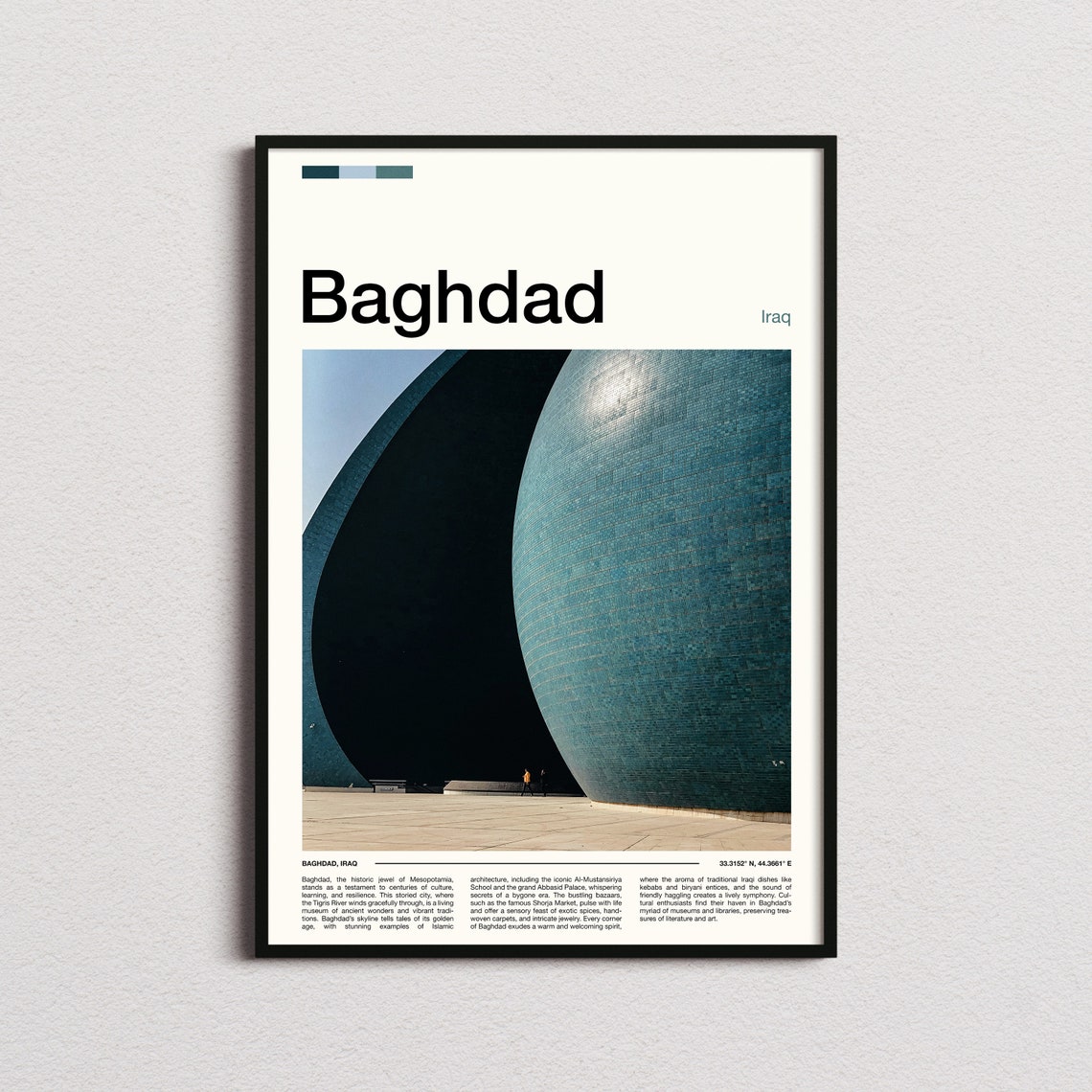 Baghdad Iraq Turquoise Split Dome Monument Architecture Photo Poster