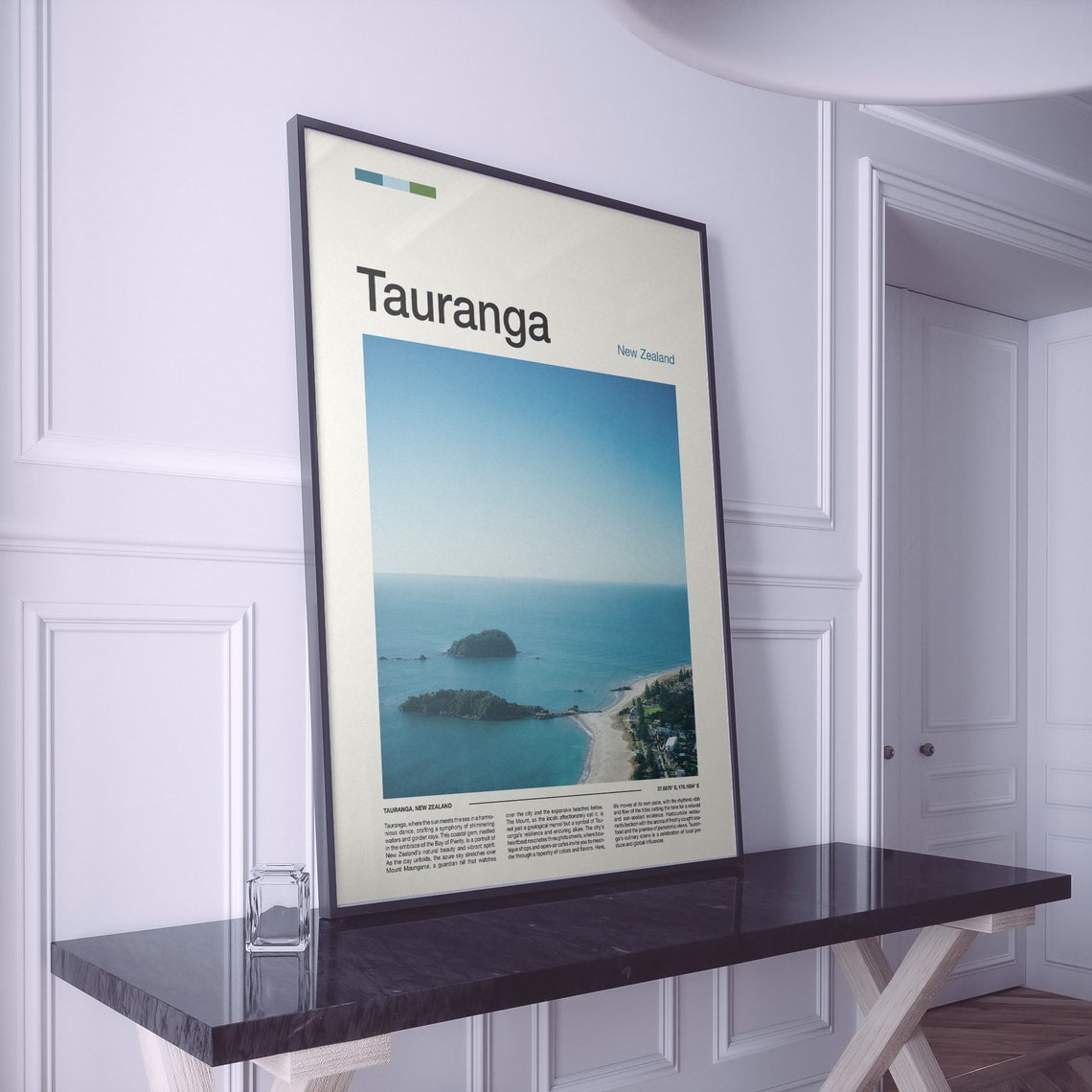 Tauranga New Zealand Island Bay Bright Blue Sky Aerial Poster - Image 2