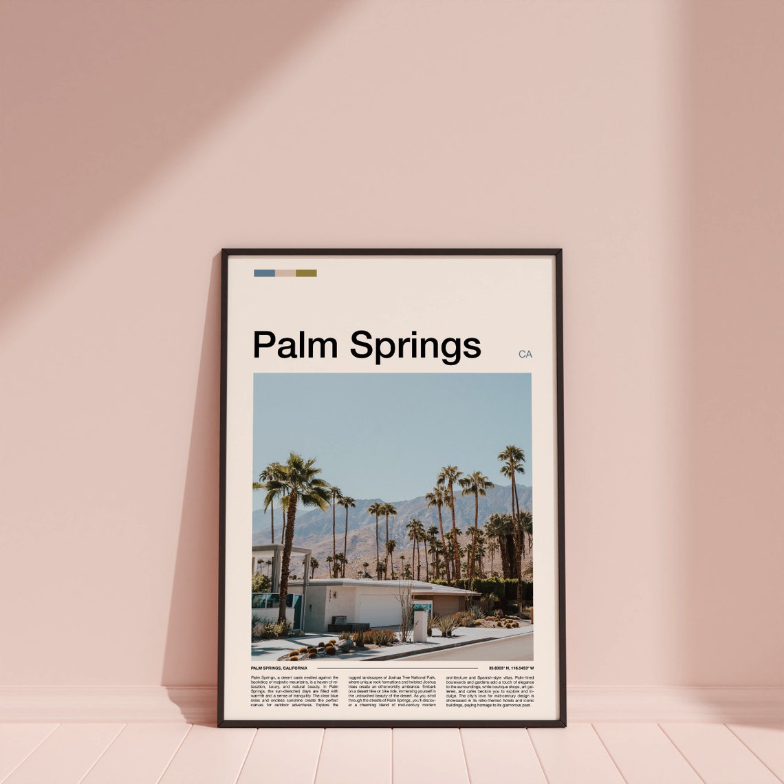 Palm Springs California Mid Century Desert Palm Trees Poster - Image 4