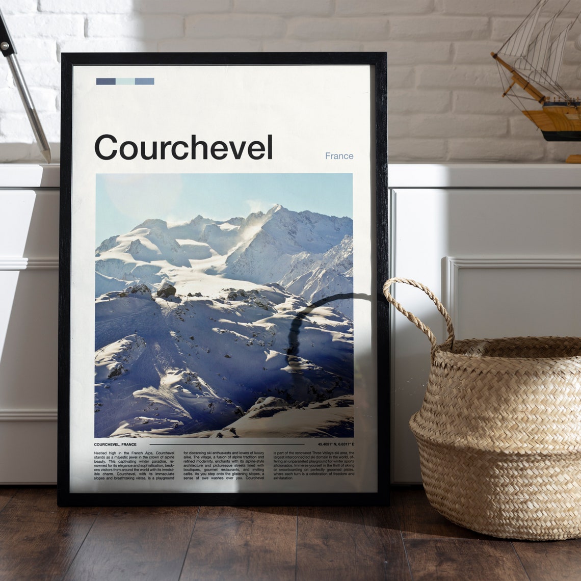 Courchevel France Luxury Alpine Ski Resort Snow Peaks Poster - Image 5