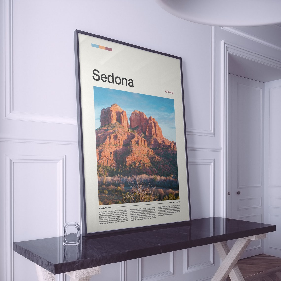 Sedona Arizona Red Rock Buttes Cathedral Desert Skyline View Poster - Image 2