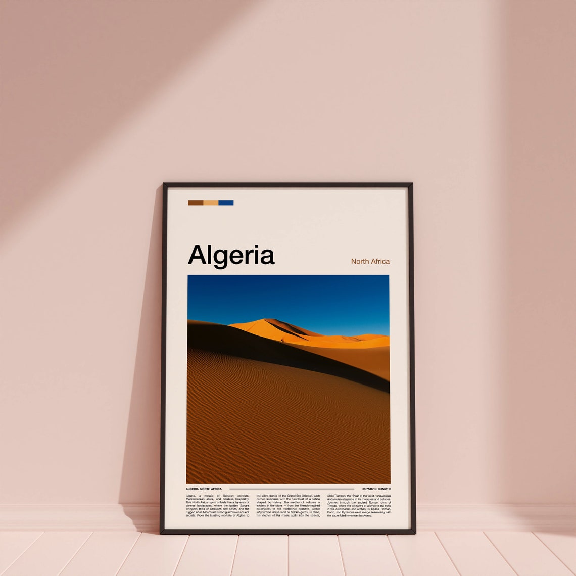 Algeria Sahara Desert Golden Sand Dunes Landscape Photography Poster - Image 4