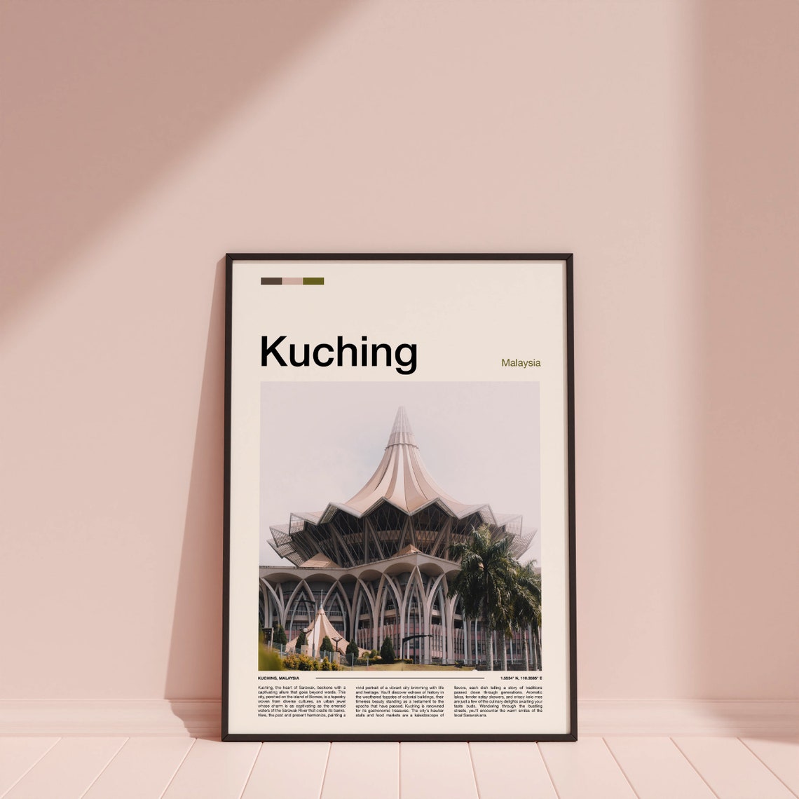 Kuching Malaysia Modern Civic Building Spire Architecture Poster - Image 4