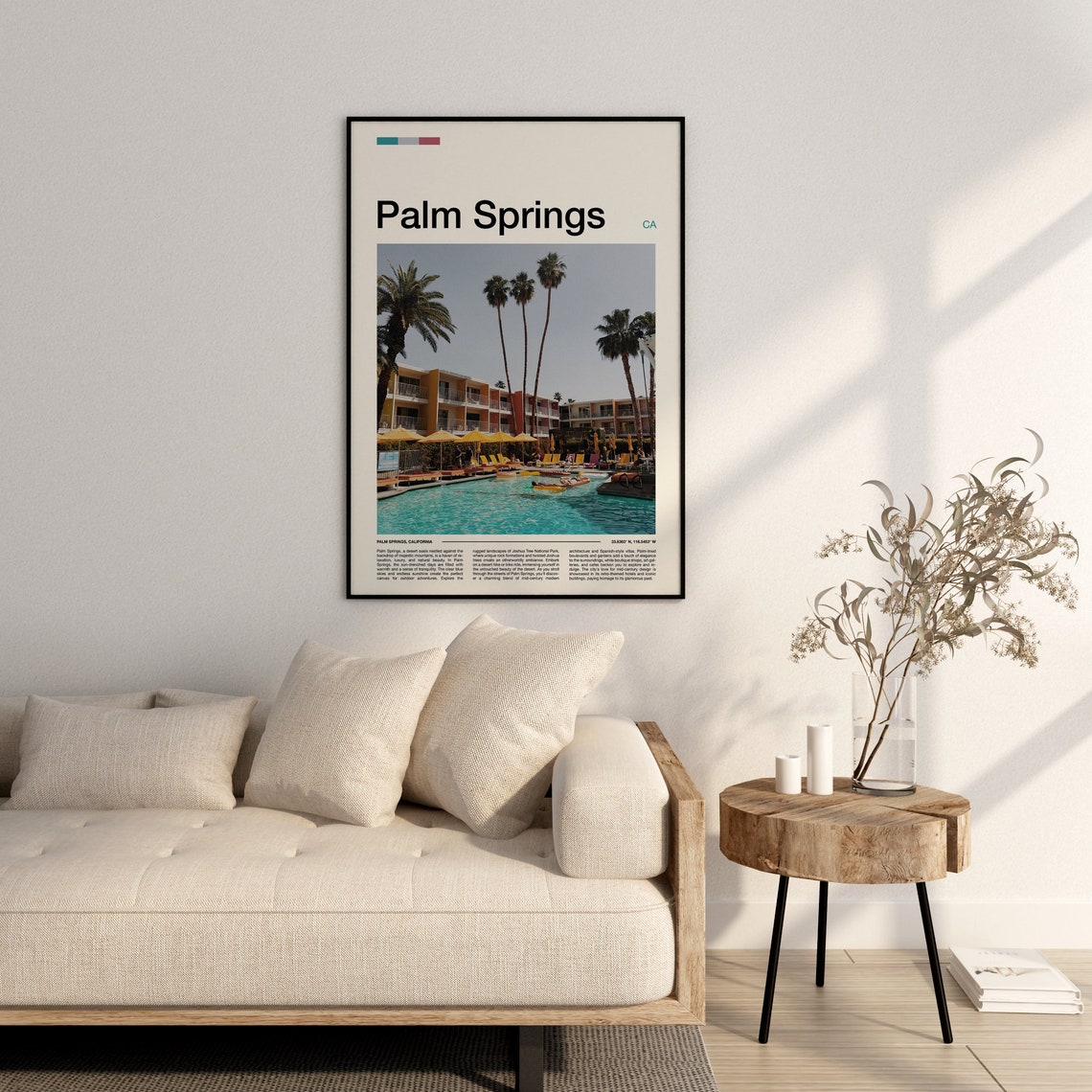 Palm Springs California Resort Pool Palms Mid Century Photo Poster - Image 3