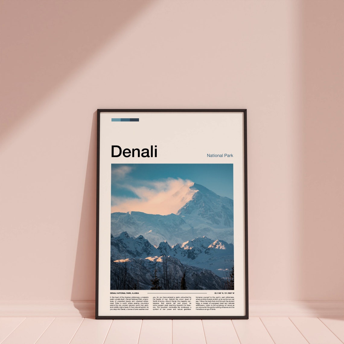 Denali National Park Alaska Snowy Mountain Peak Scenic Poster - Image 3