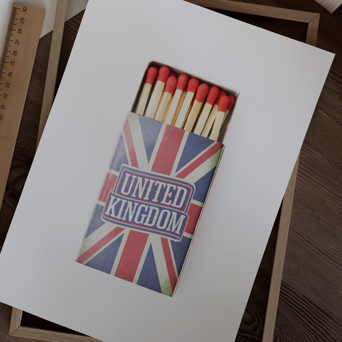 United Kingdom Union Jack Matchbox Style Flag Art Badge Poster - Image 2