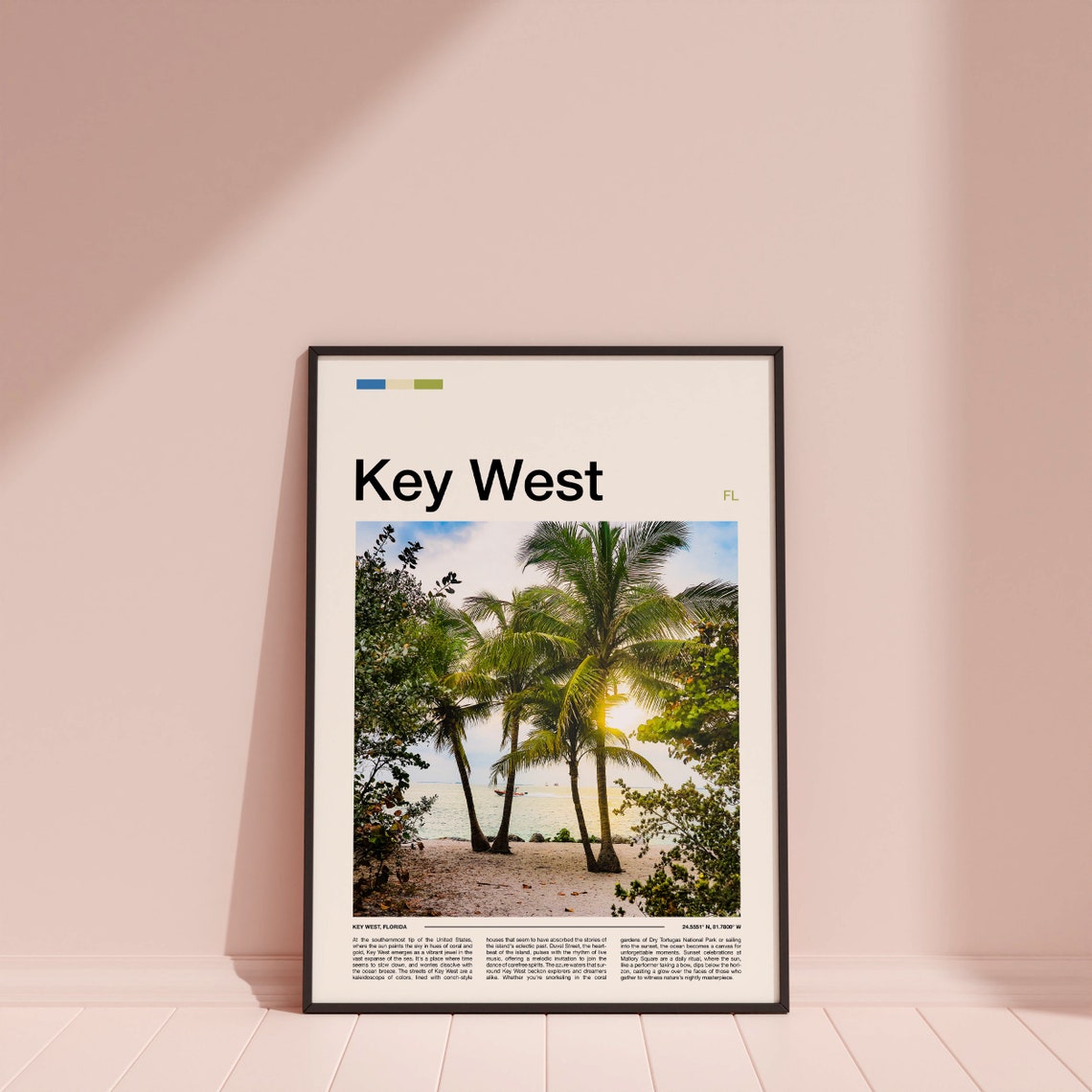 Key West Florida Palm Trees Beach Sunset Warm Golden View Poster - Image 4