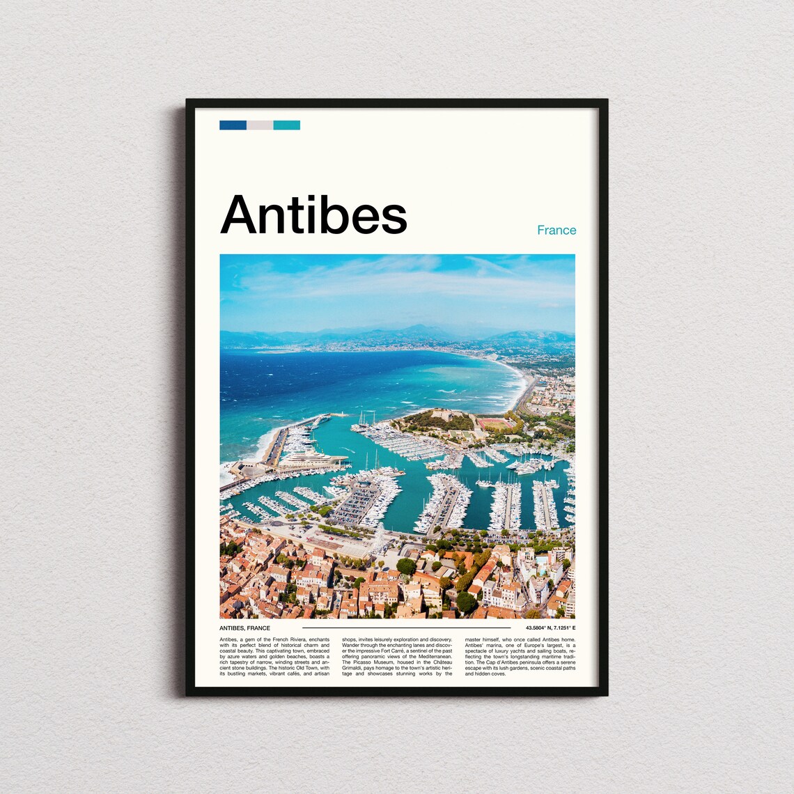 Antibes France French Riviera Marina Aerial Harbour Yacht View Poster