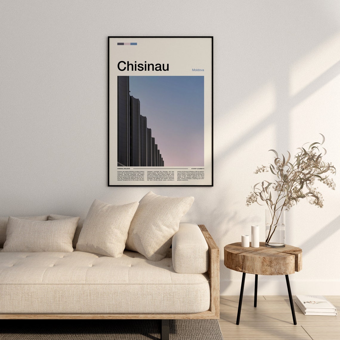 Chisinau Moldova Brutalist Stepped Concrete Architecture Travel Poster - Image 3