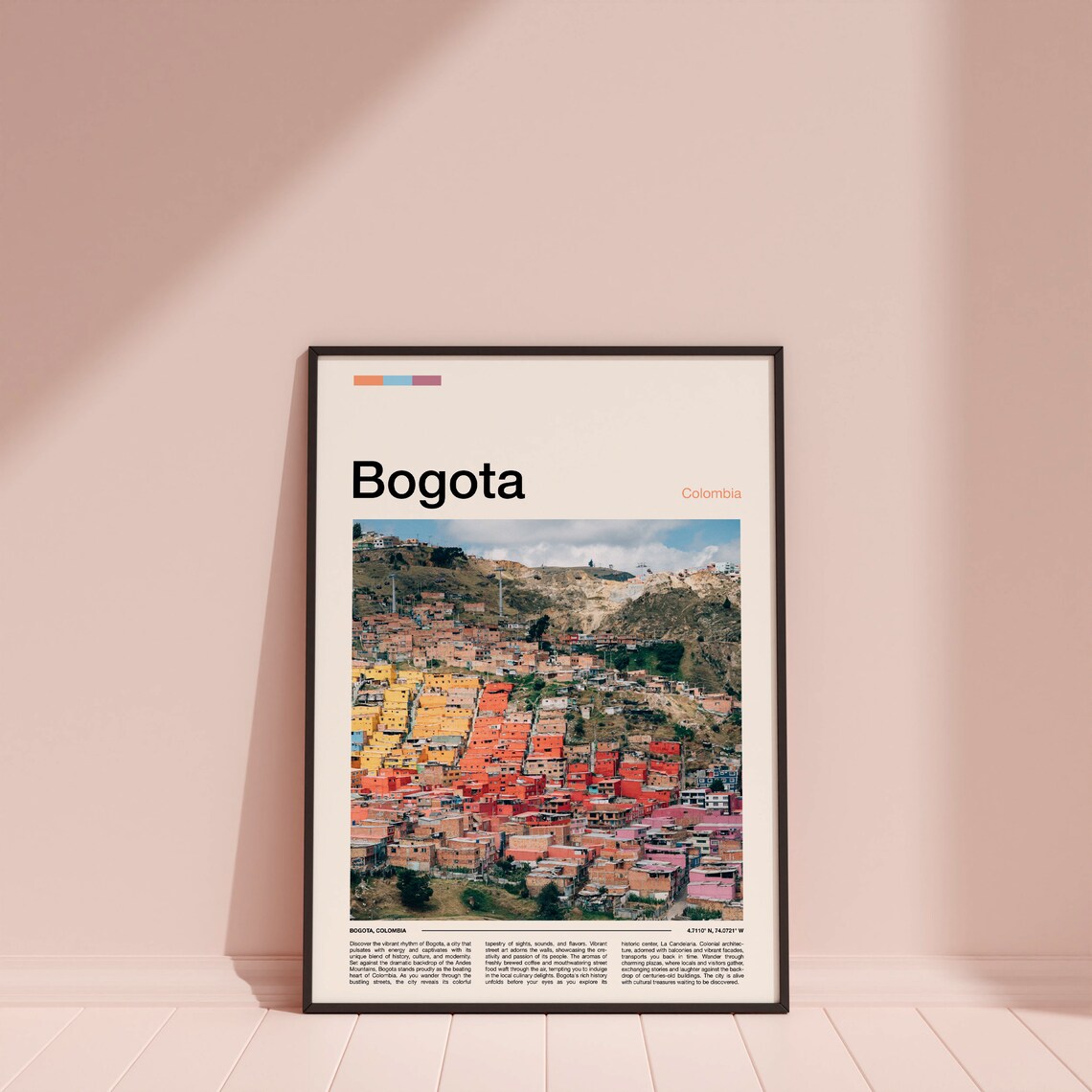 Bogota Colombia Colorful Hillside Houses Andean City Art Poster - Image 4