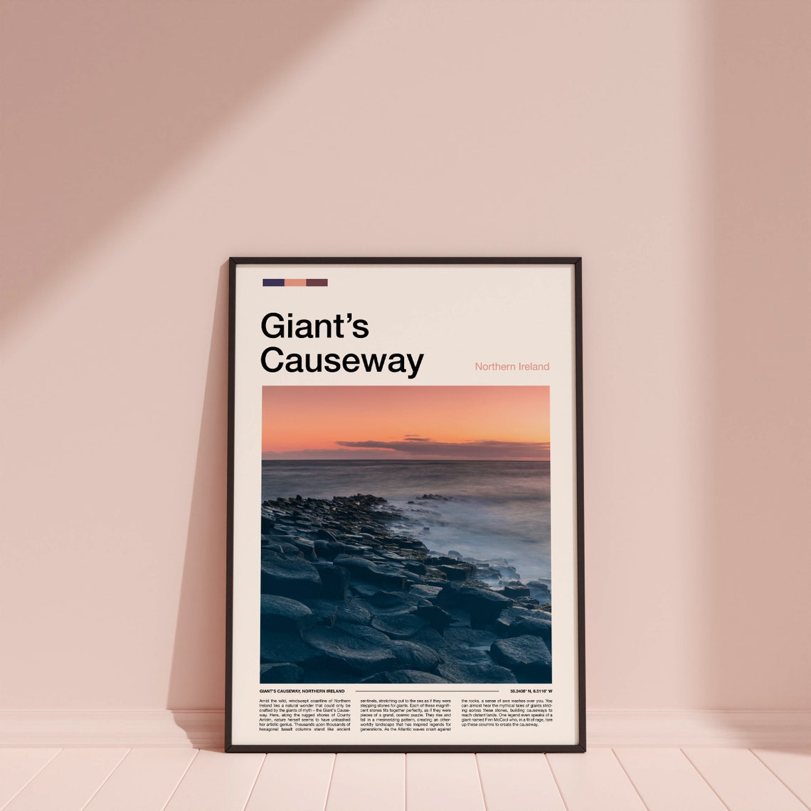 Giant's Causeway Northern Ireland Basalt Columns Sunset Coast Poster - Image 3