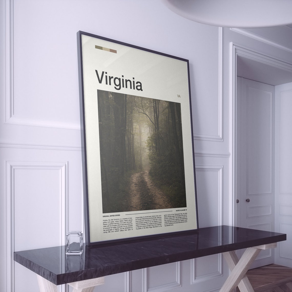 Virginia Misty Forest Path Sunlight Woodland Photography Poster - Image 2