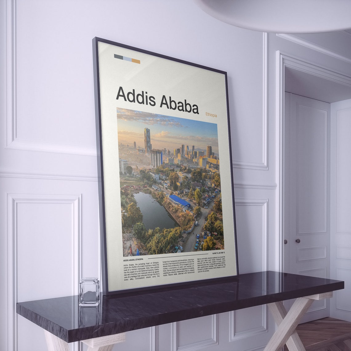 Addis Ababa Ethiopia Aerial City Skyline Africa Travel Poster - Image 2