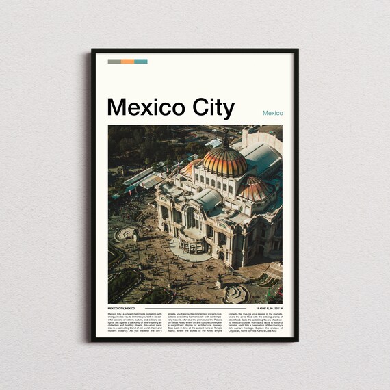 Mexico City Palacio de Bellas Artes Aerial Tiled Dome Photography Poster