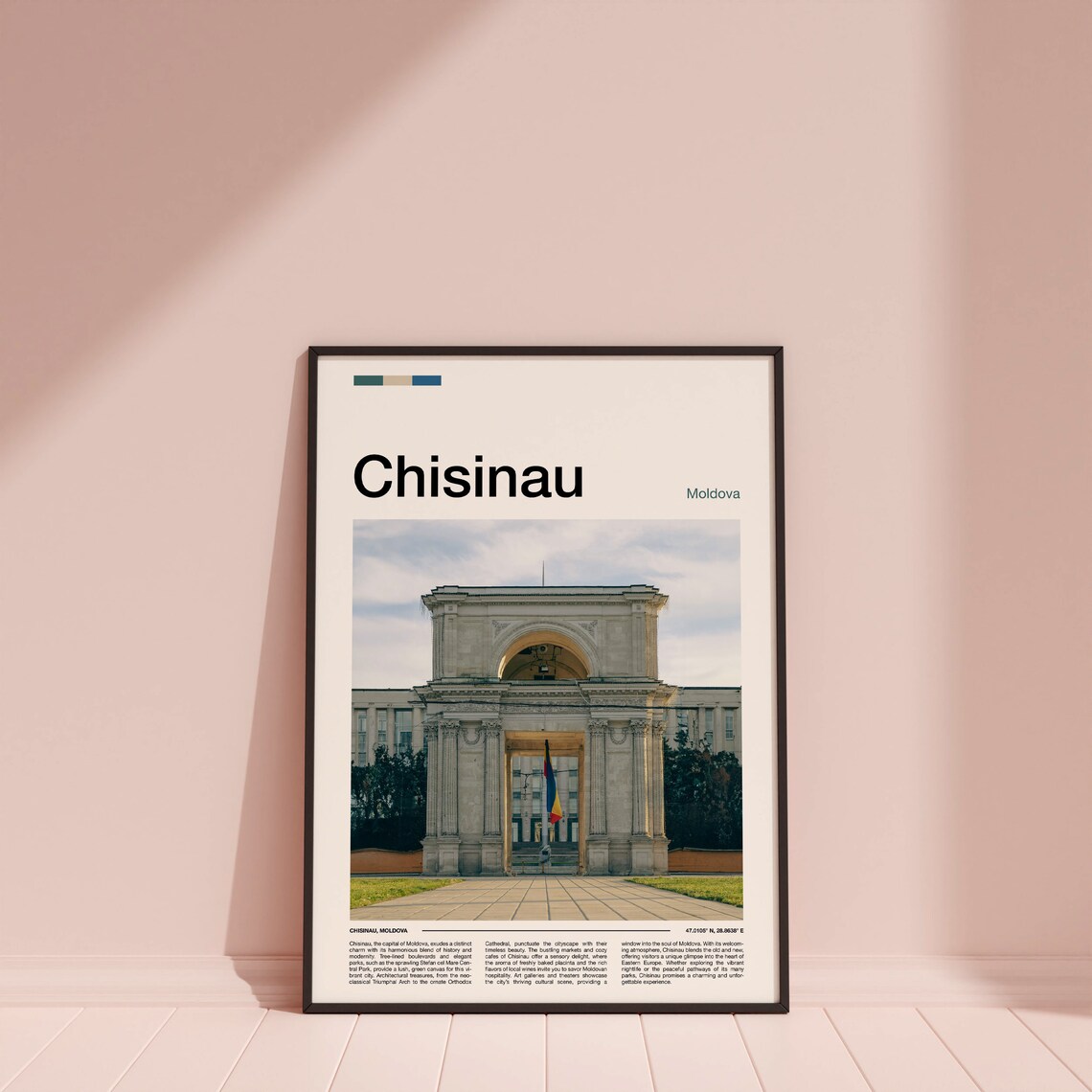 Chisinau Moldova Triumphal Arch City Flag Landmark Travel Poster - Image 4