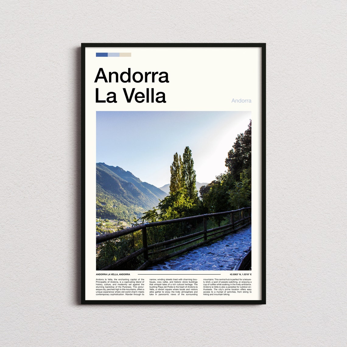 Andorra La Vella Pyrenees Mountain Valley Photography Poster