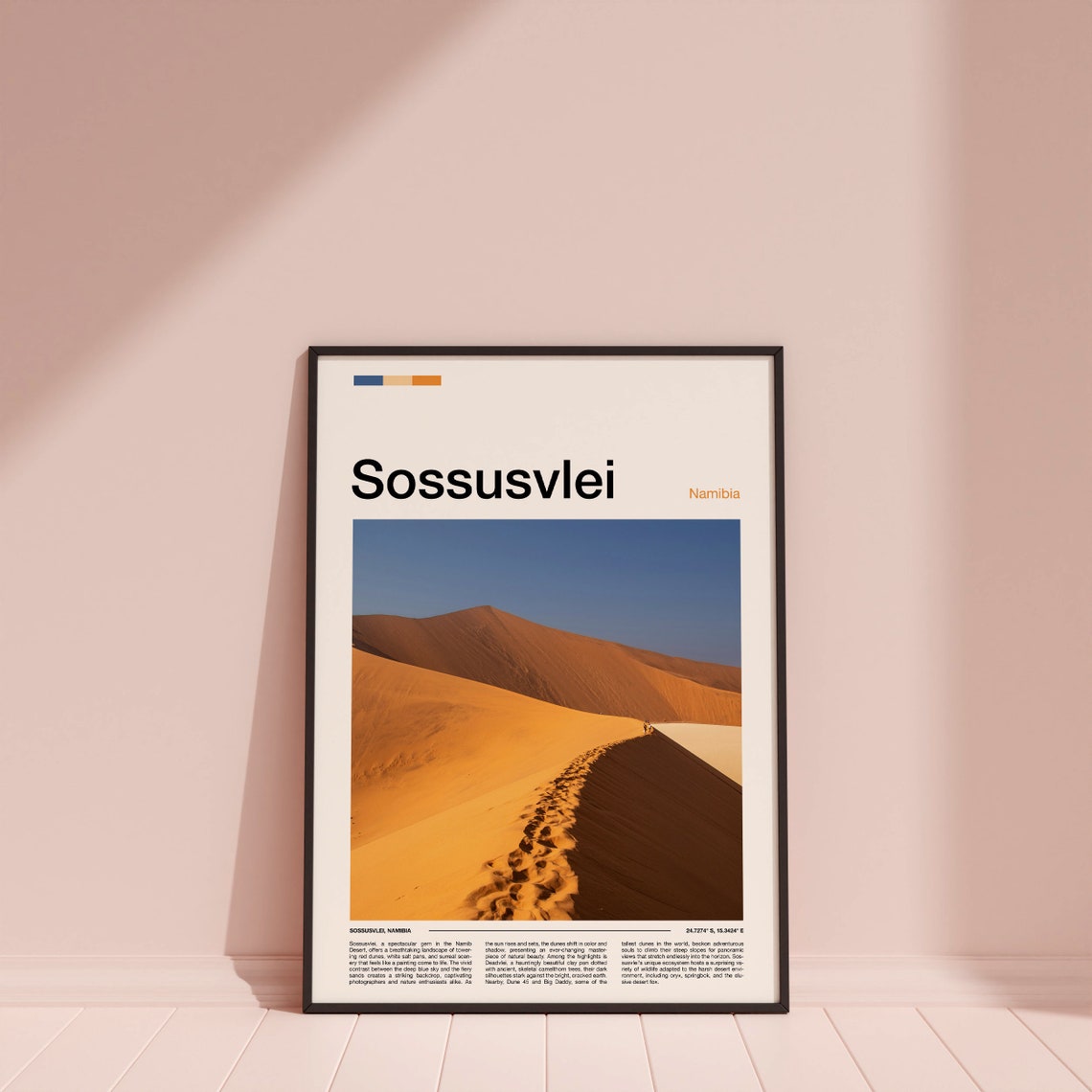 Sossusvlei Namibia Red Sand Dune Footprint Trail Travel Poster - Image 4