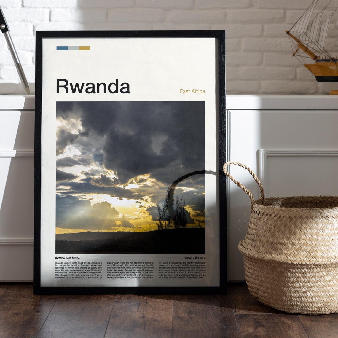 Rwanda East Africa Dramatic Sunset Storm Clouds Landscape Poster - Image 5