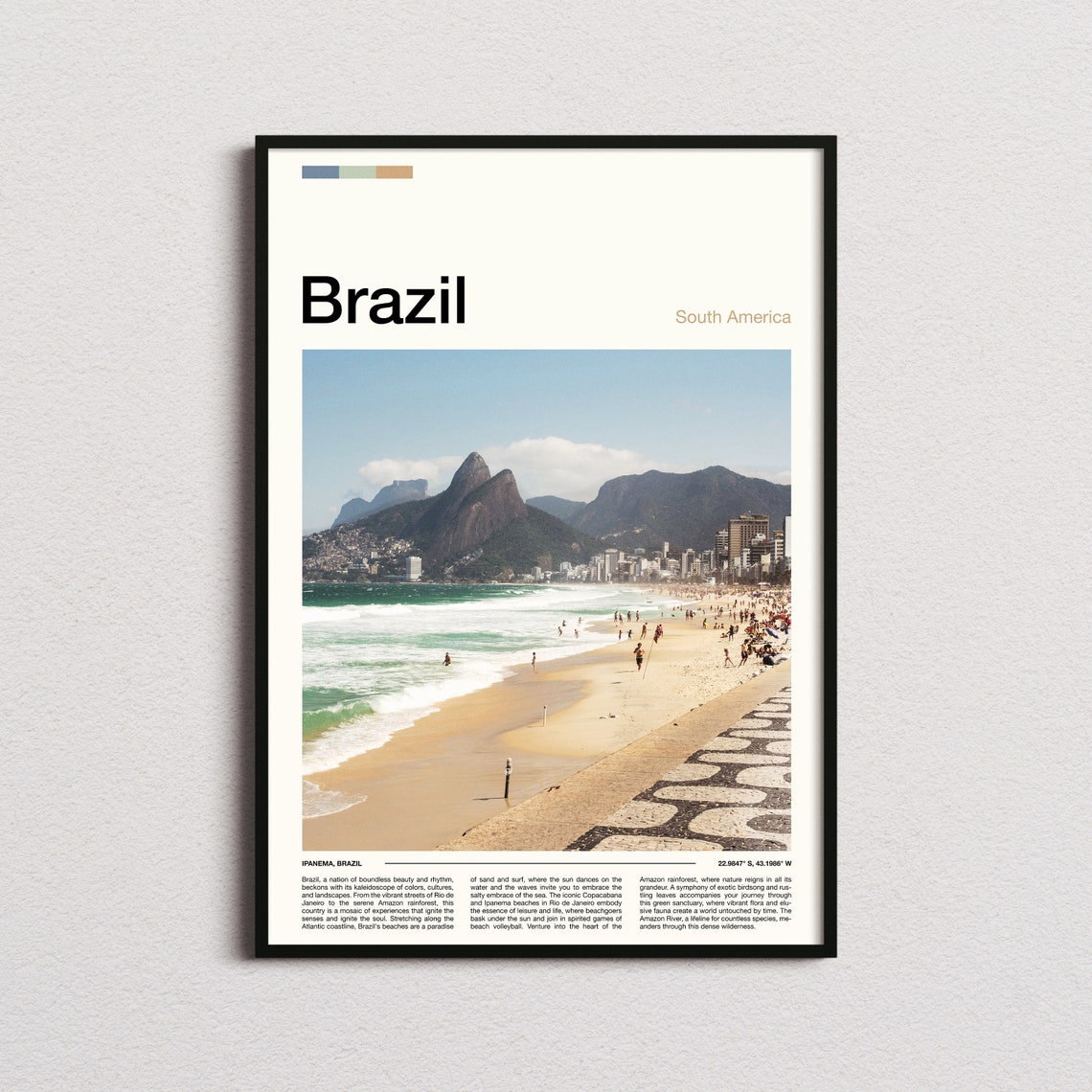 Brazil Print Brazil Poster Brazil Wall Art Brazil Art Print Brazil Photo Brazil Travel Gifts