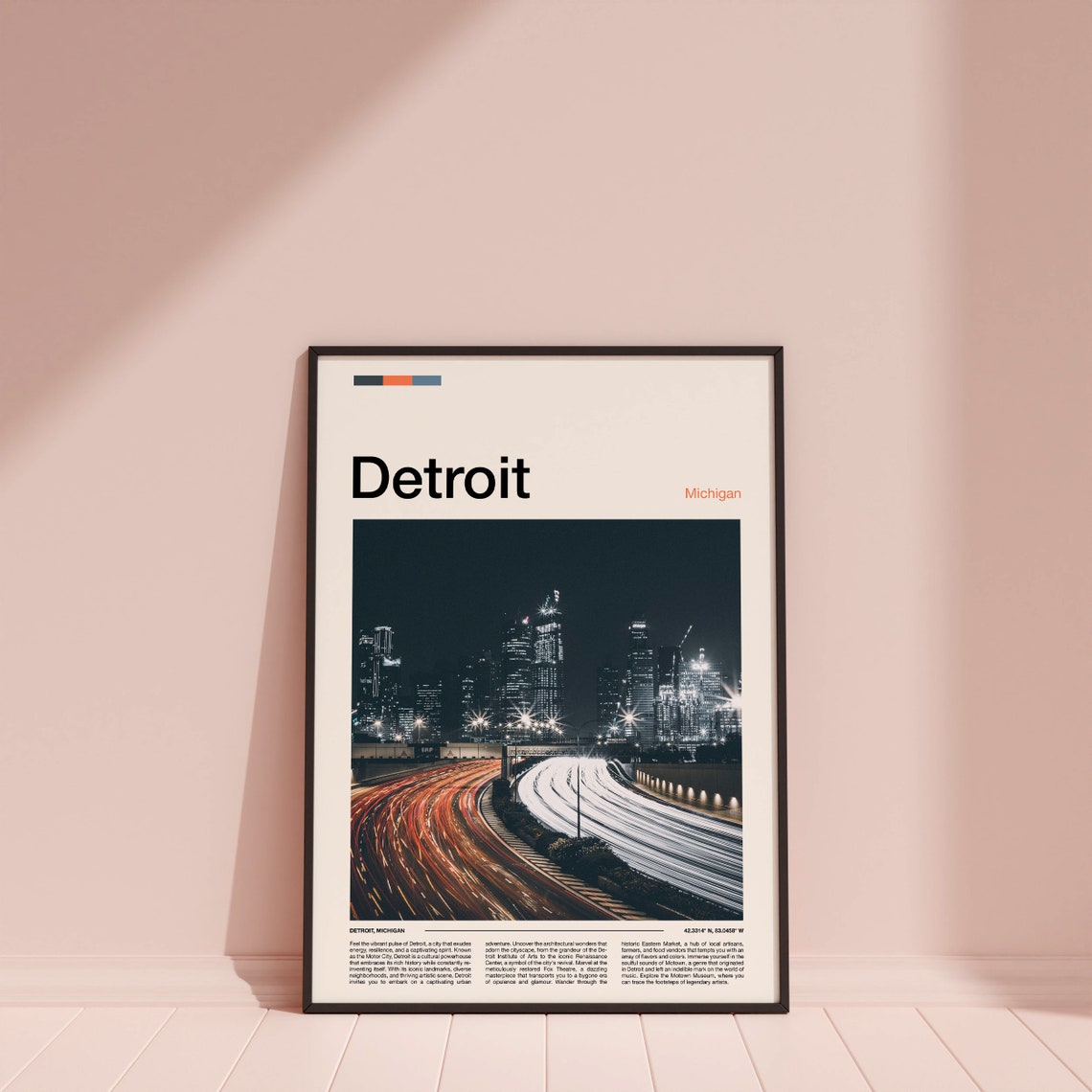 Detroit Print Detroit Poster Detroit Wall Art Detroit Art Print Detroit Photo - Image 3