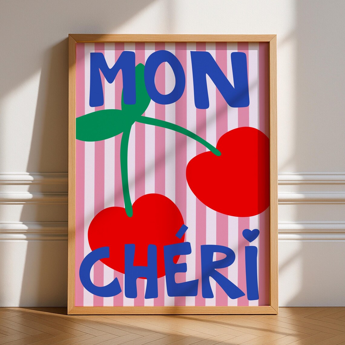 Mon Cheri French Typography Retro Art Print