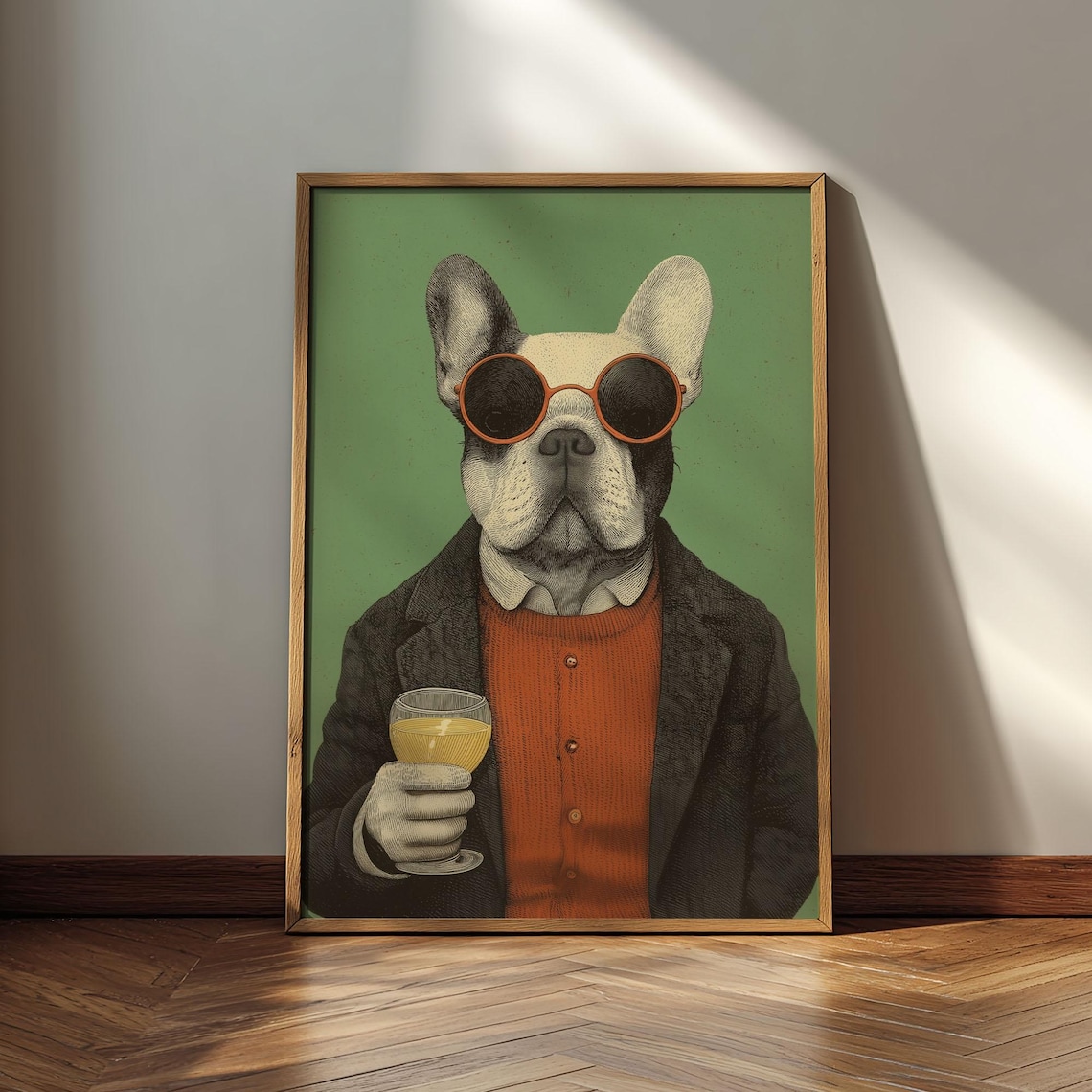 French Bulldog Anthropomorphic Animal Poster Print