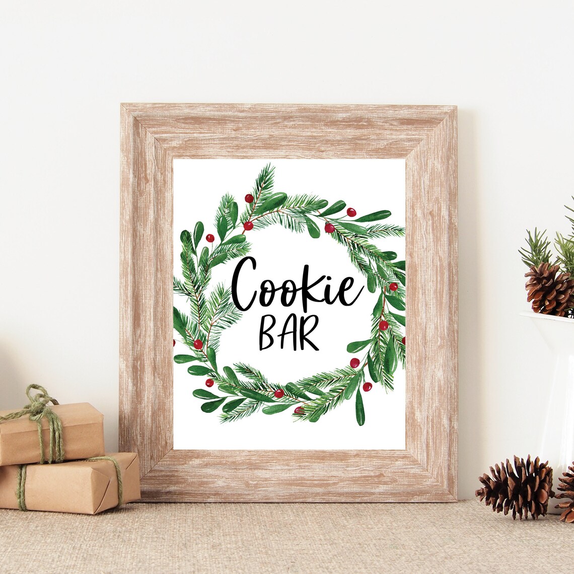 Christmas Cookie Bar Sign Holiday Party Art Print