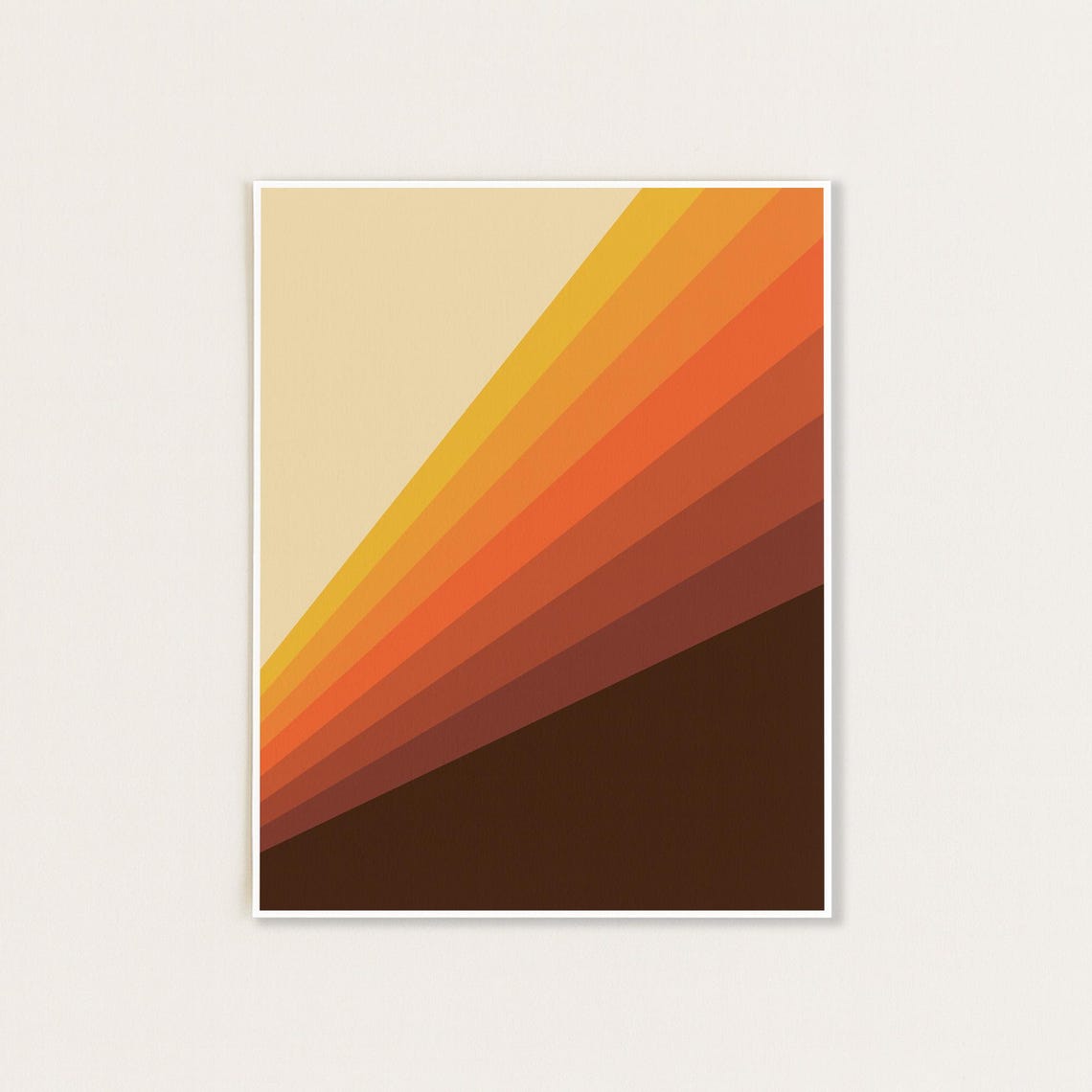 Retro 70s Sunset Stripes Abstract Gradient Earth Tone Poster