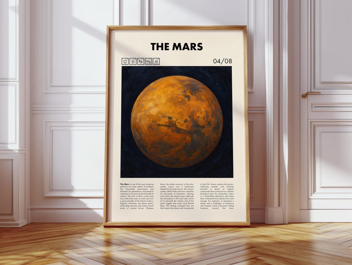 Mars Science Space Gift Wall Art Print