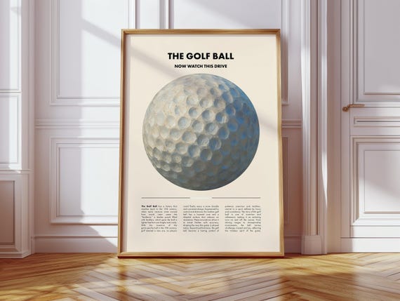 Golf Ball Poster Vintage Style Art Print Sports Wall Decor History Fan Gift Wallpaper